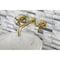 Kingston Brass KS6127ZX Two-Handle Wall Mount Bathroom Faucet, Brushed Brass KS6127ZX - alternate 4